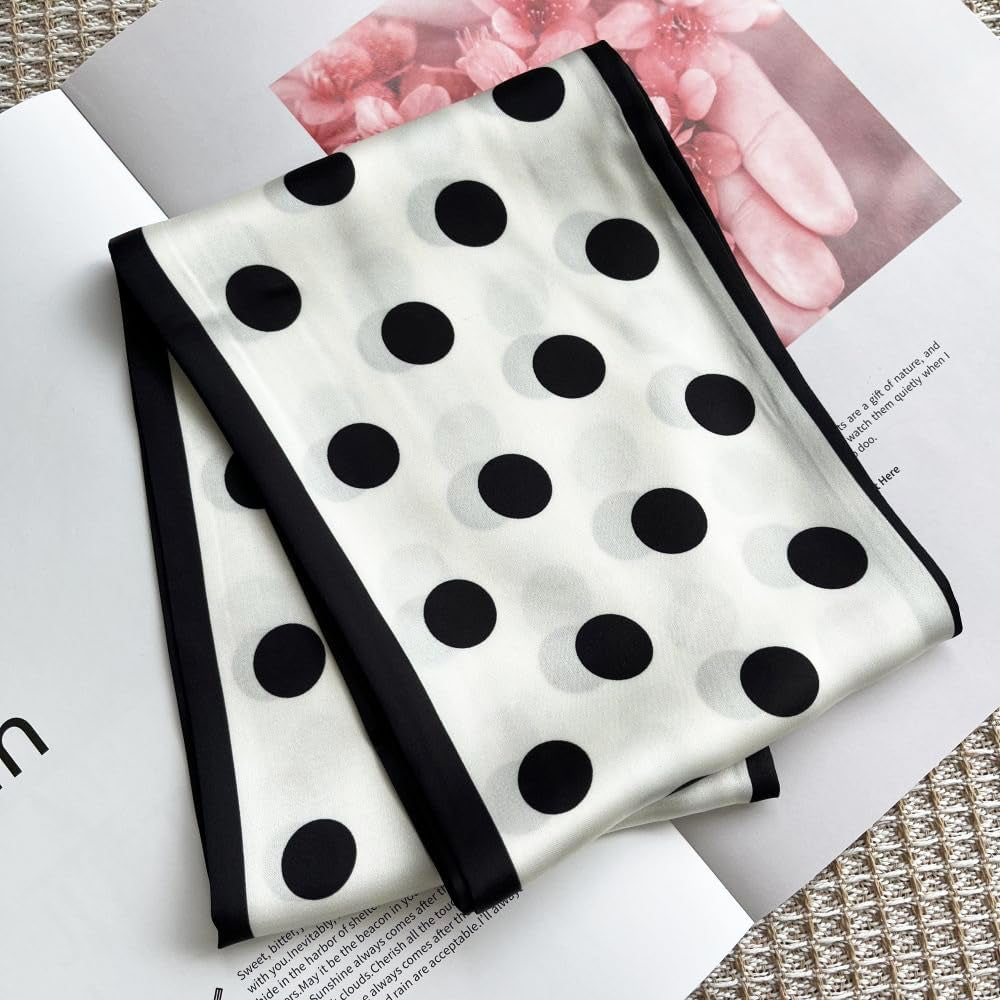 Silk Head Scarf for Hair Fashion Headwrap for Women Lightweight Neck Tie