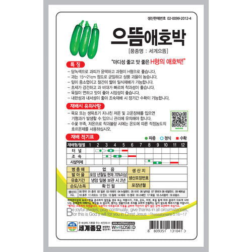 킹카 애호박 씨앗 Hybrid Squash Seeds
