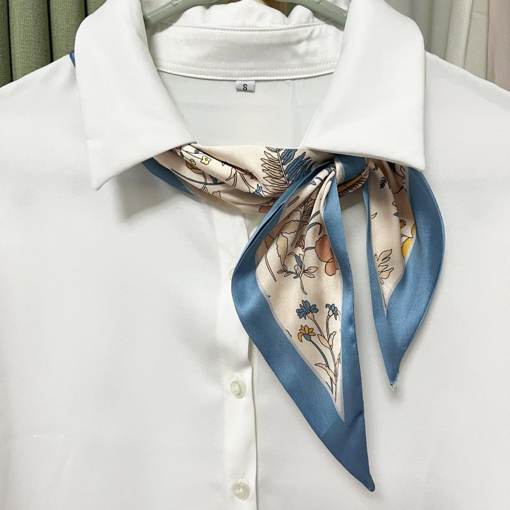 Silk Head Scarf for Hair Fashion Headwrap for Women Lightweight Neck Tie