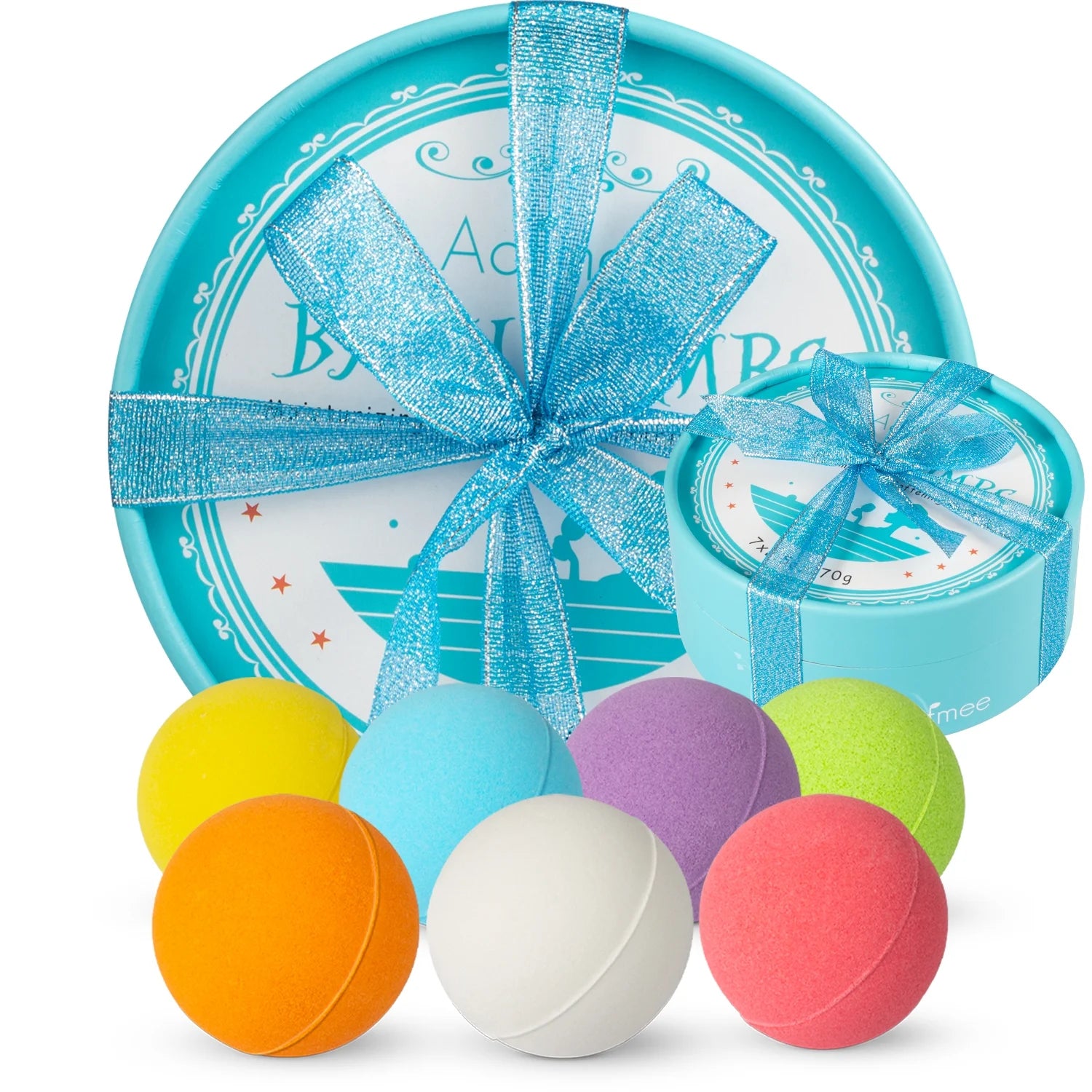 Bath Bombs Set, 7 Natural Essential Oils Spa Bubble Bath Salts, Self Care Gifts Fizzy Suit, Perfect Birthday Valentines Day Holiday Gift for Women Men Kids