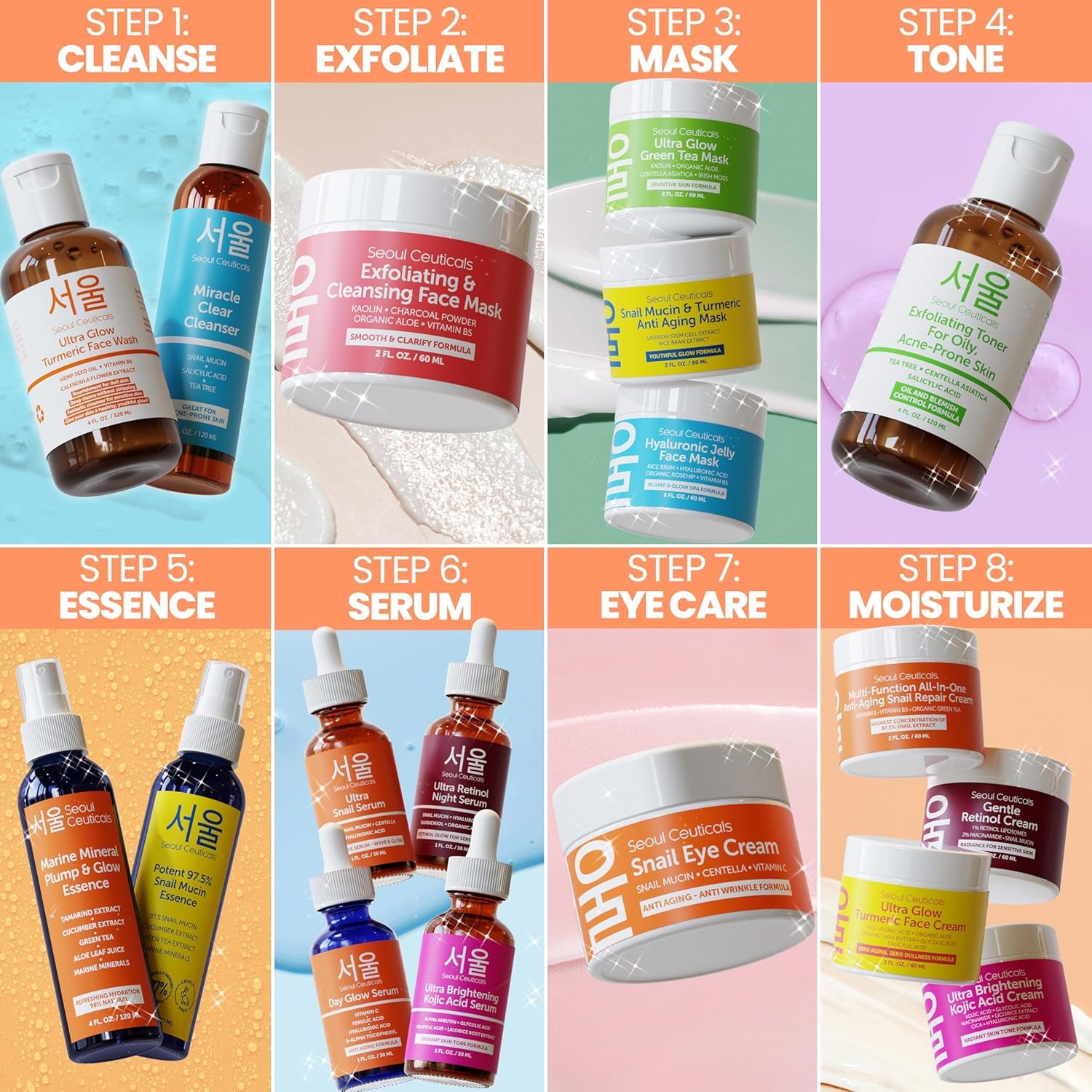 서울 달팽이크림 Seoulceuticals Korean Skin Care 97.5% Snail Mucin Moisturizer Cream