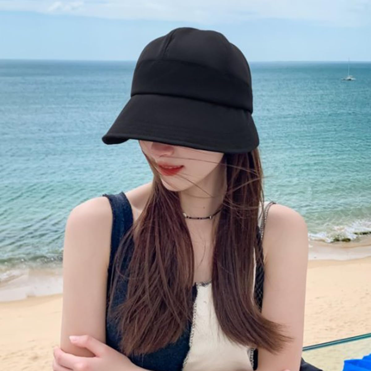 Womens Sun Visor Hats Wide Brim Summer Beach Sun Hat Wide Brim Baseball Cap Beach UV Protection Caps