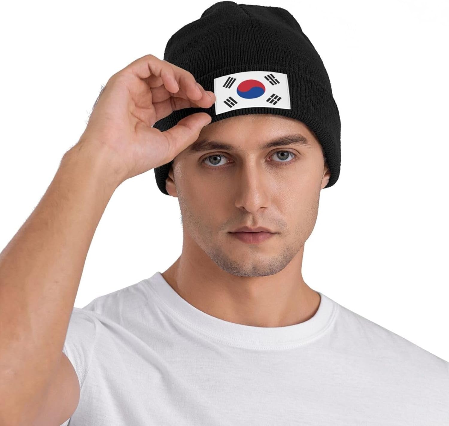 Flag Beanie Hat for Women Men Winter Warm Patriotic Knitted Hat Soft Stretchy Ski Beanie Cap Unisex Skull Caps