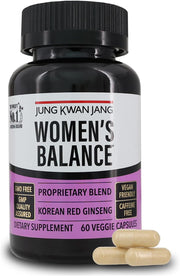 Jungkwanjang Women'S Balance with Korean Red Ginseng for Energy Level, Digestive System, and Cognitive Health Supplement, 60 Capsules