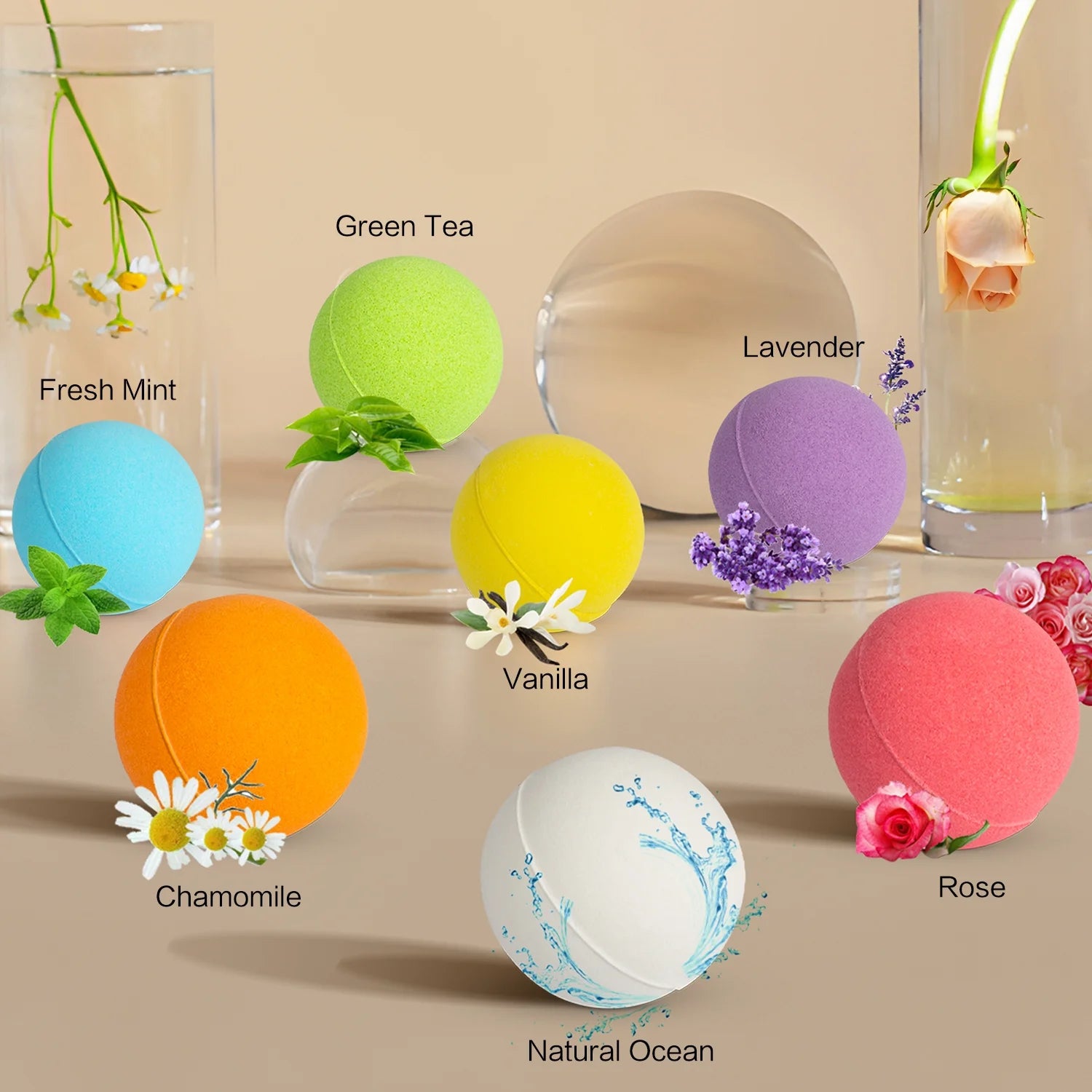 Bath Bombs Set, 7 Natural Essential Oils Spa Bubble Bath Salts, Self Care Gifts Fizzy Suit, Perfect Birthday Valentines Day Holiday Gift for Women Men Kids