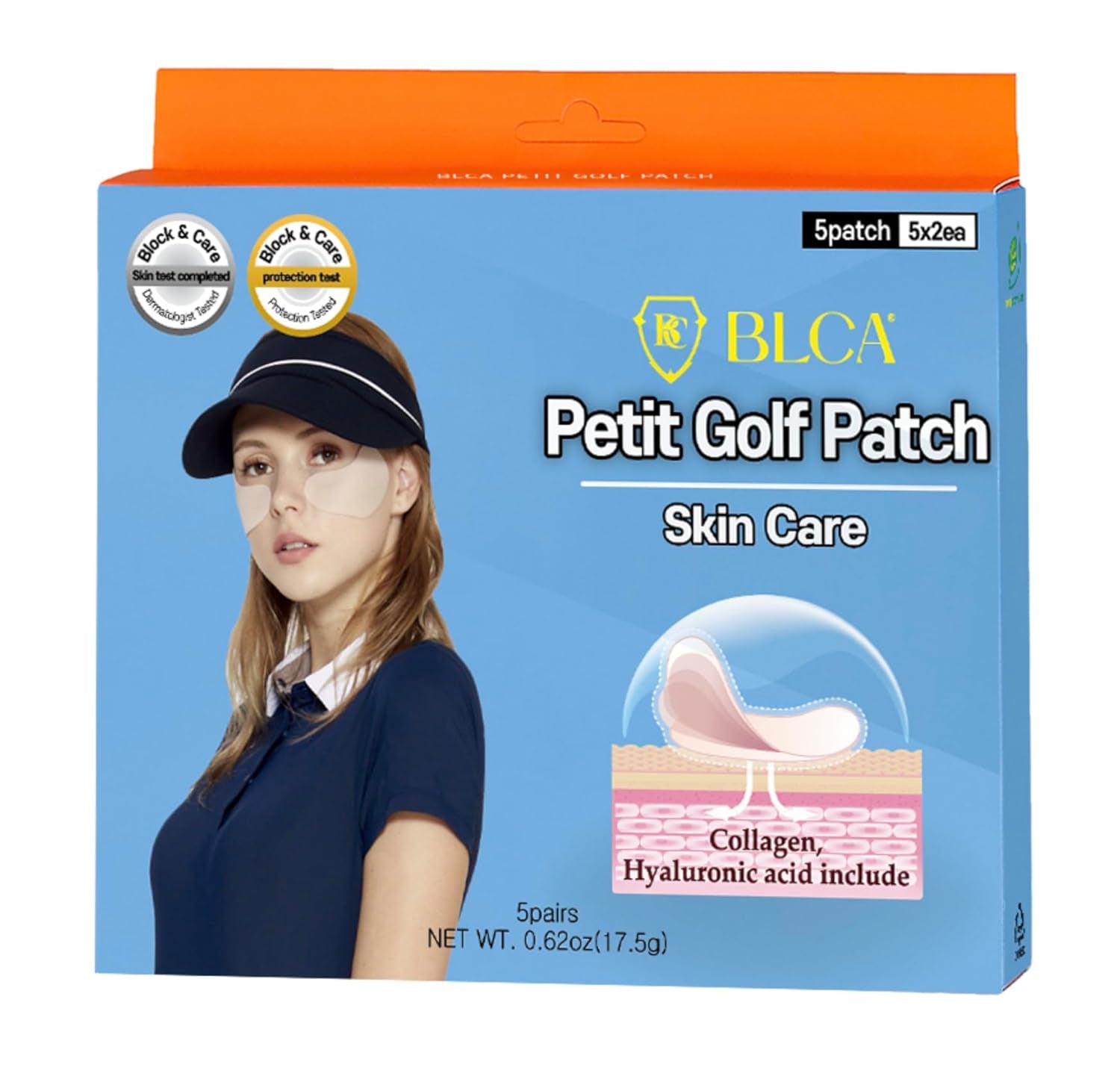 불락 엔 케어 썬블락 얼굴패치 BLOCK&CARE Golf Patches for Sun Protection1 PACK  Petit Golf Patch