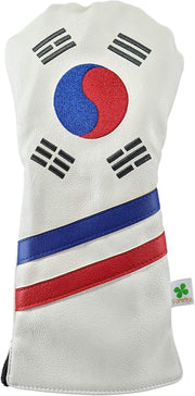 Foretra Driver Headcover Golf Club Covers Blade Mallet Putter Cover Alignment Stick Holder Hybrid Fairway Wood Head Cover Korea Flag Novelty Golf Accessories for Most Brands