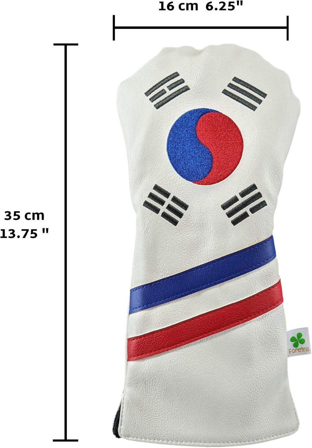Foretra Driver Headcover Golf Club Covers Blade Mallet Putter Cover Alignment Stick Holder Hybrid Fairway Wood Head Cover Korea Flag Novelty Golf Accessories for Most Brands