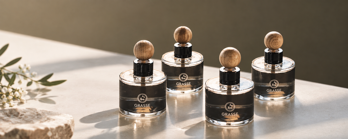 Bullsone Grasse Diffuser, Natural Car Air Fresheners, Luxury Car Perfume - Black Berry & Cherry Scent