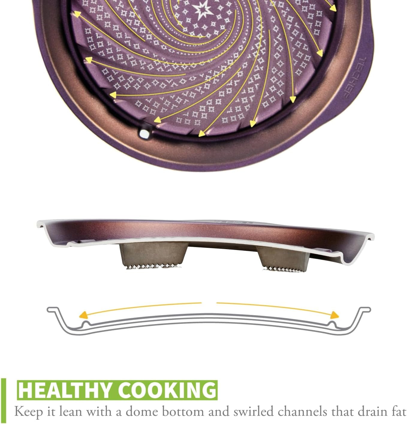 TECHEF - Stovetop Indoor Korean BBQ Nonstick Grill Pan, KBBQ Grill Pan, Pfoa-Free, Dishwasher Oven Safe, Made in Korea