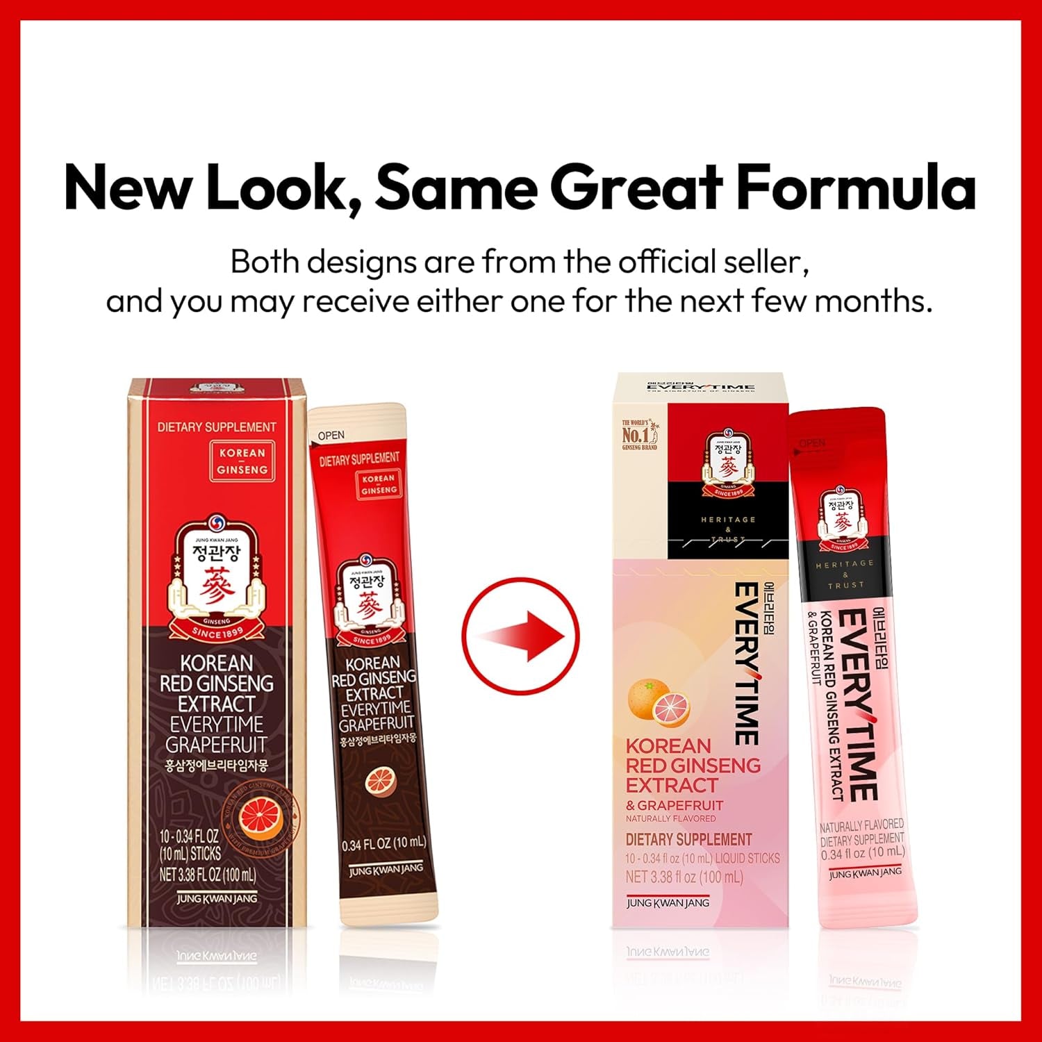 정관장 에브리타임 10포 인삼 & 자몽 Everytime Korean Red Ginseng Extract 1,000Mg & Grapefruit 