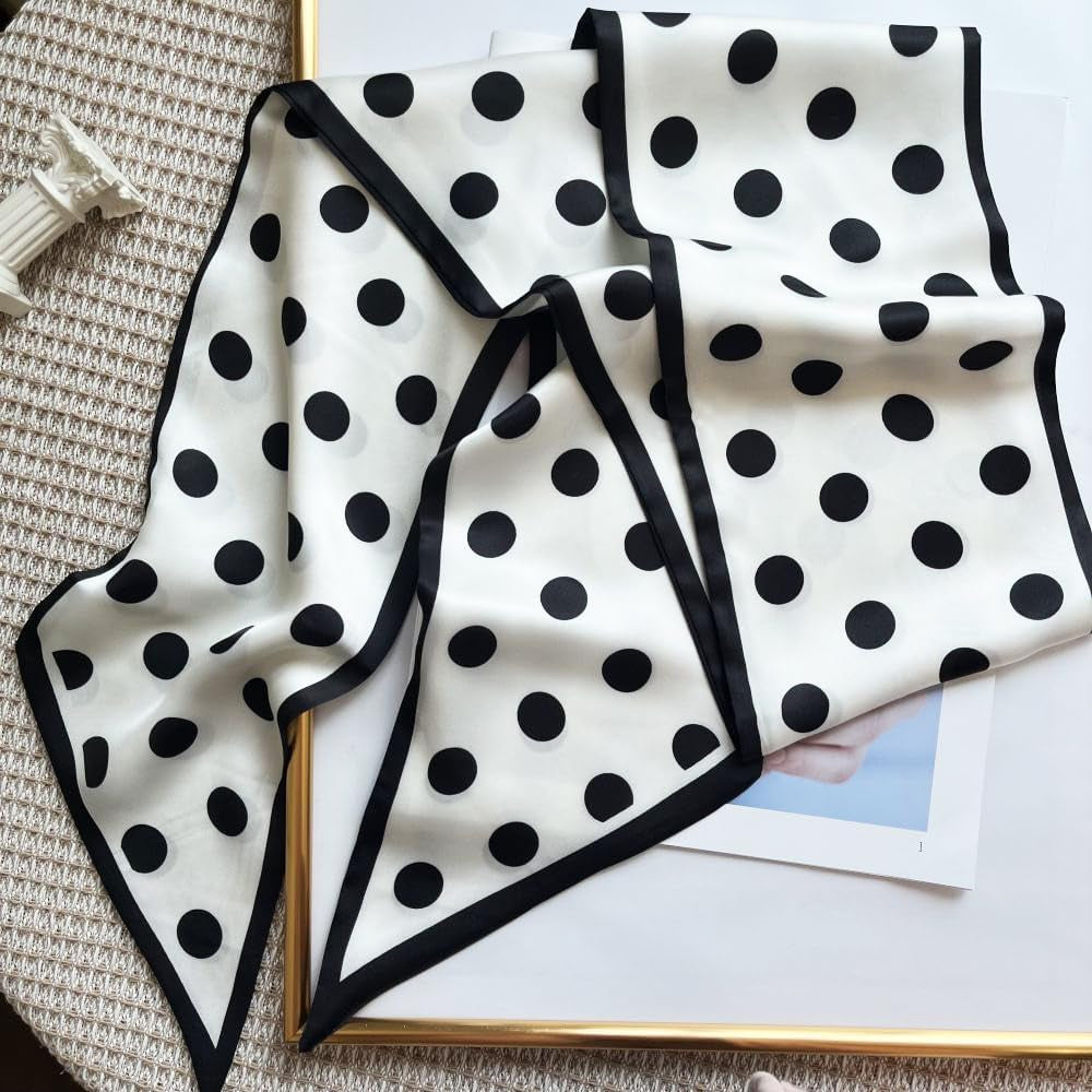 Silk Head Scarf for Hair Fashion Headwrap for Women Lightweight Neck Tie