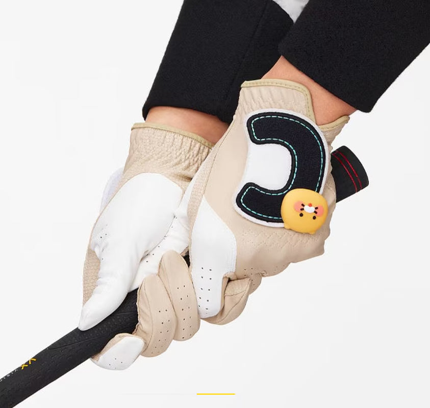 KAKAO FRIENDS GOLF Women'S Two-Handed Synthetic Leather Gloves with Ball Marker - Choonsik