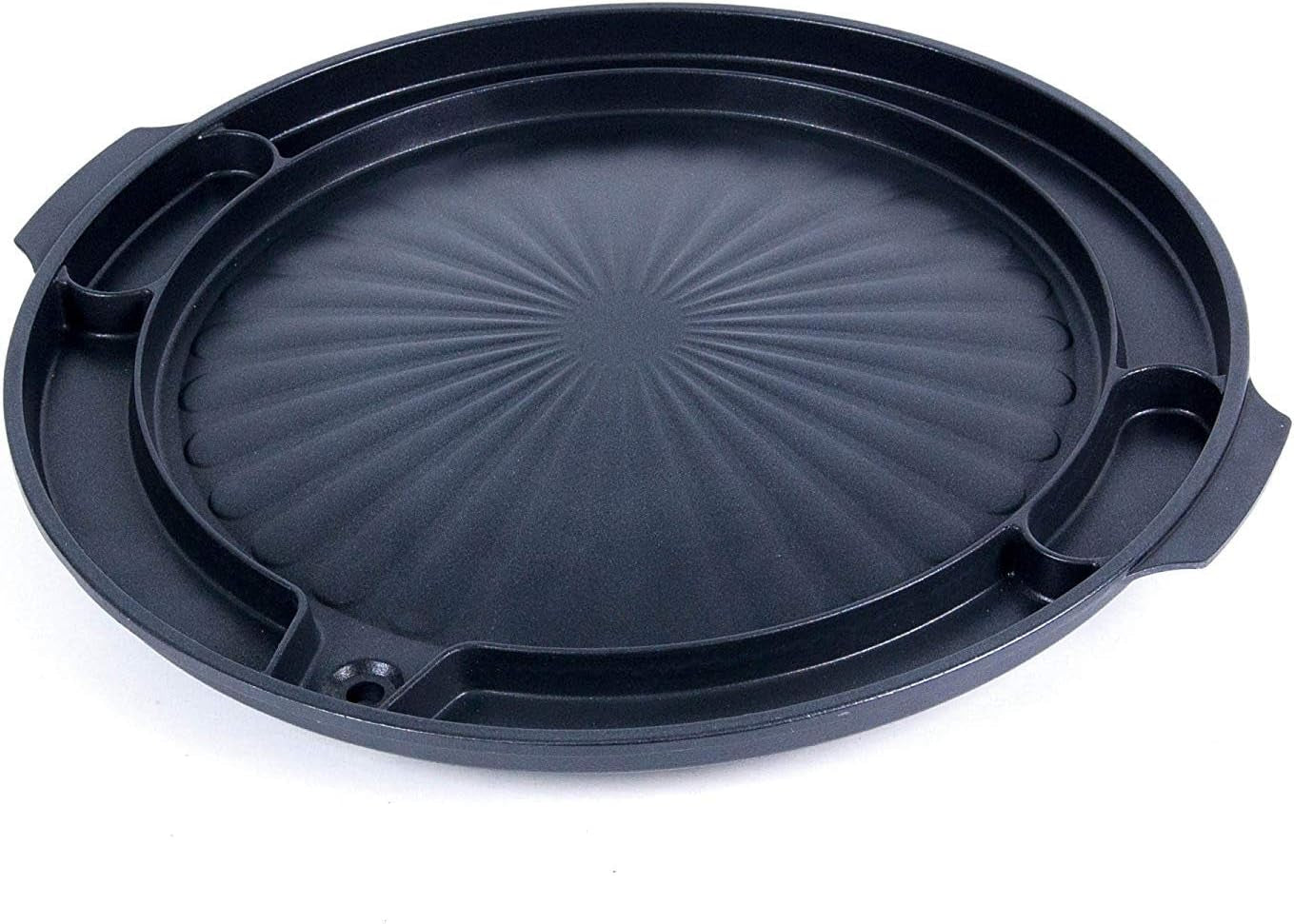COOKKING - Master Grill Pan, Korean Traditional BBQ Grill Pan - Stovetop Nonstick Indoor/Outdoor Smokeless BBQ Cast Aluminum Grill Pan