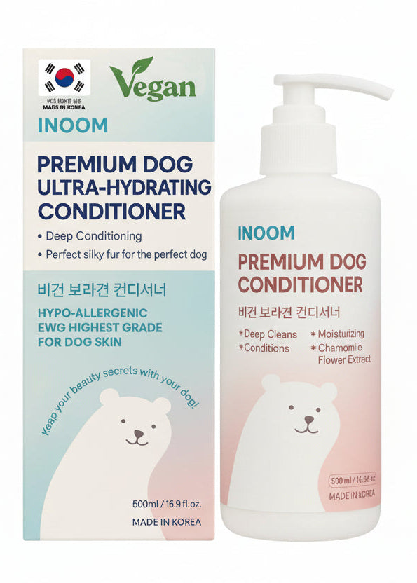Korean Vegan Dog Conditioner 500Ml – Natural Ingredients Conditioner for Puppy to Adult Dogs Moisturizing for Sensitive Skin & Ultra Softness, Shiny, Strong & Long-Lasting Scent – Made in Korea