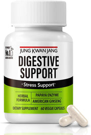 Jungkwanjang Digestive Wellness Support - Papain 400Mg, American Ginseng 143Mg, Bromelain 400Mg, Gut Health Supplement for Digestive Comfort and Nutrient Absorption, 60 Capsules for Men and Women