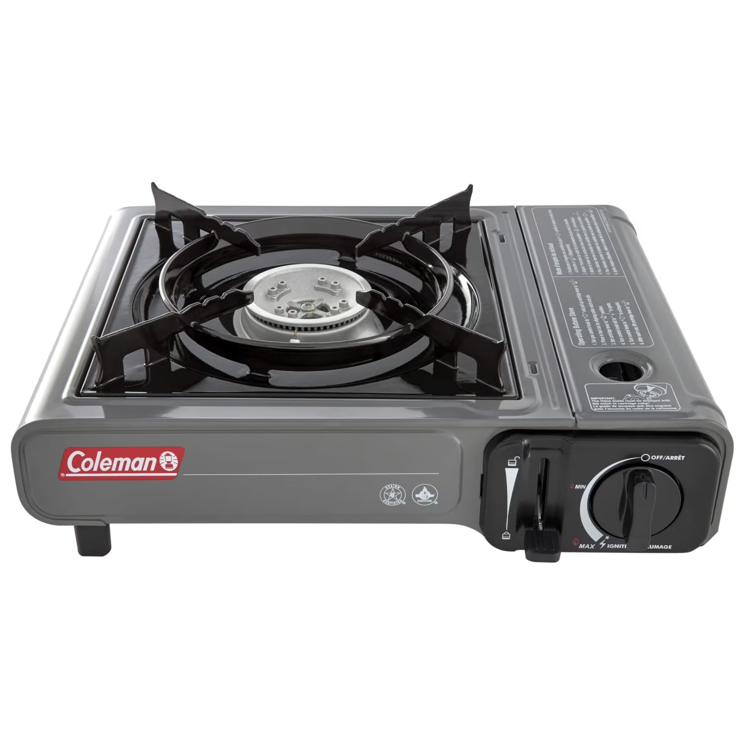 Coleman Tabletop Portable Butane Gas Camping Stove, 1 Burner, Gray