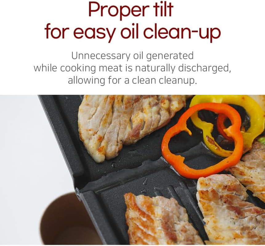 Square BBQ Grill Pan Korean Style, 5 Layer Titanium Nonstick Coating, Smokeless, Cast Aluminum, Only for Gas Stove