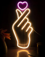 Finger Heart Neon Signs 