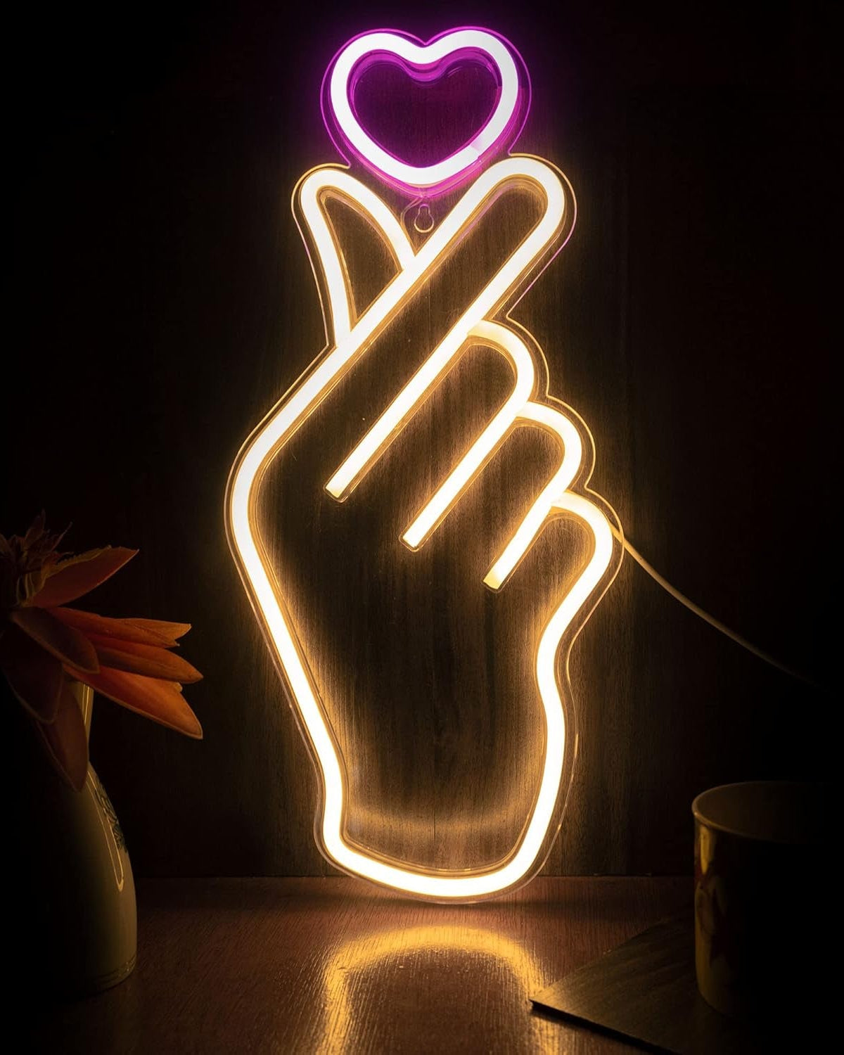 Finger Heart Neon Signs 