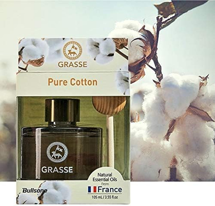 Bullsone Grasse Diffuser, Natural Car Air Fresheners, Luxury Car Perfume - Pure Cotton Scent