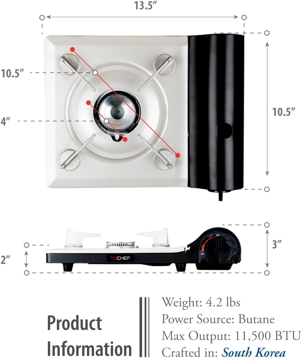 TECHEF - AGNI Portable Butane Gas Stove Burner, Camp Stove, Made in Korea