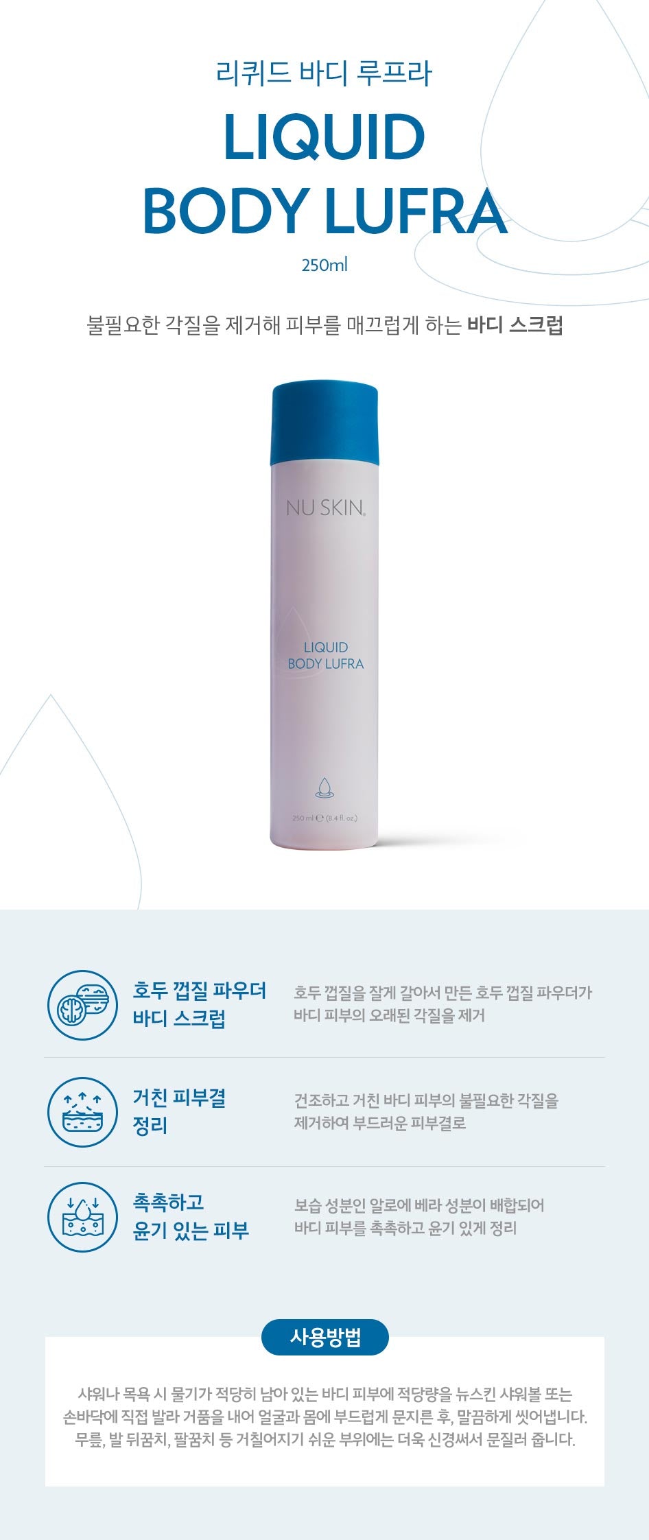 Nu Skin Liquid Body Lufra | Exfoliating and Face Moisturizer, Body Wash for Skin Care | with Ground Walnut Shells, Aloe Vera, Glycerin | Wet Skin with Water-Work into Lather-Rinse | 8.4 Fl Oz | 1 Pack