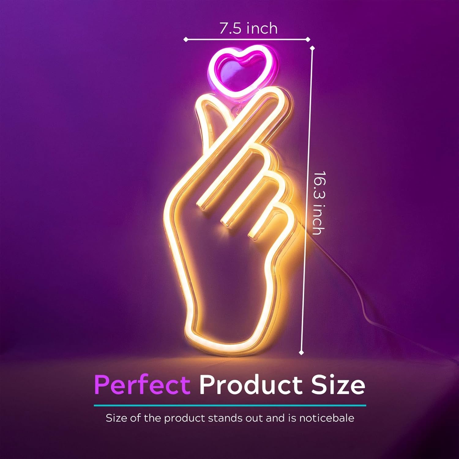 Finger Heart Neon Signs 