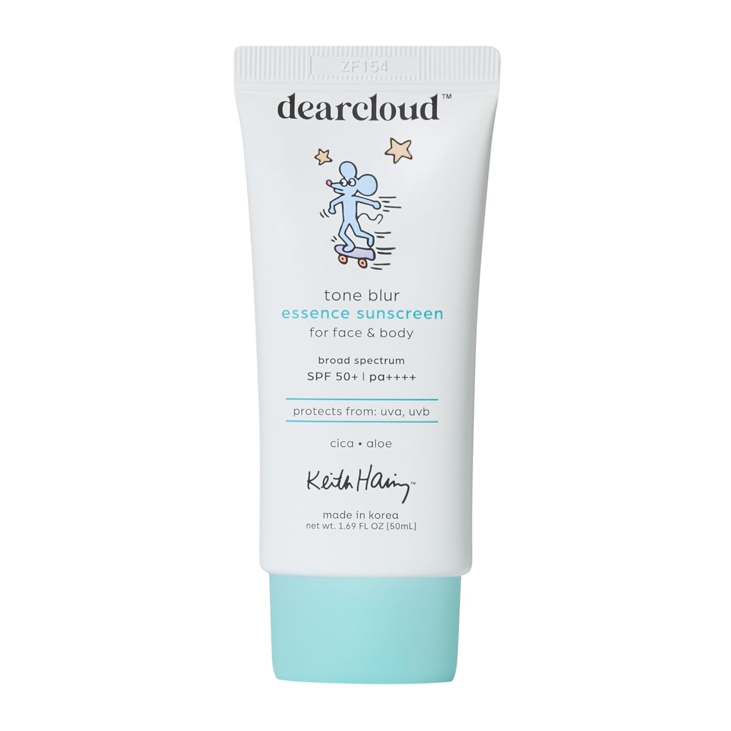 Dearcloud Keith Haring Tone Blur Essence Sunscreen SPF 50+ PA++++ – Korean Sunscreen for Face, Primer & Vegan (1.69 Fl Oz)