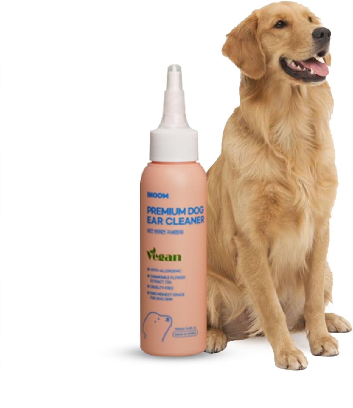 Korean Plant Based Vegan Dog Ear Cleaner 100 Ml – Naturally Derived Ear Cleanser Dogs – Advanced Solution for Ear Cleaning, Odors, Debris, Itchy, Ear Wax, Moisturizing – Made in Korea