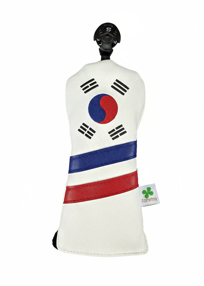 Foretra Driver Headcover Golf Club Covers Blade Mallet Putter Cover Alignment Stick Holder Hybrid Fairway Wood Head Cover Korea Flag Novelty Golf Accessories for Most Brands
