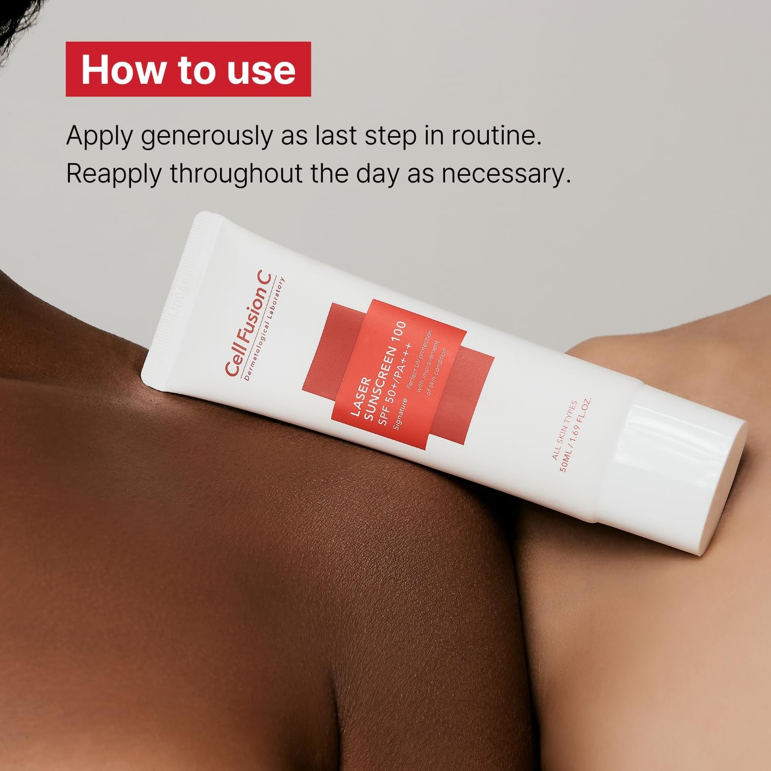 Cell Fusion C Laser Sunscreen SPF 50, Korean Sunscreen for Sensitive, Acne-Prone Skin, Ceramide & Collagen, Lightweight & Non-Greasy, Water Resistant, 50Ml / 1.69 Fl. Oz