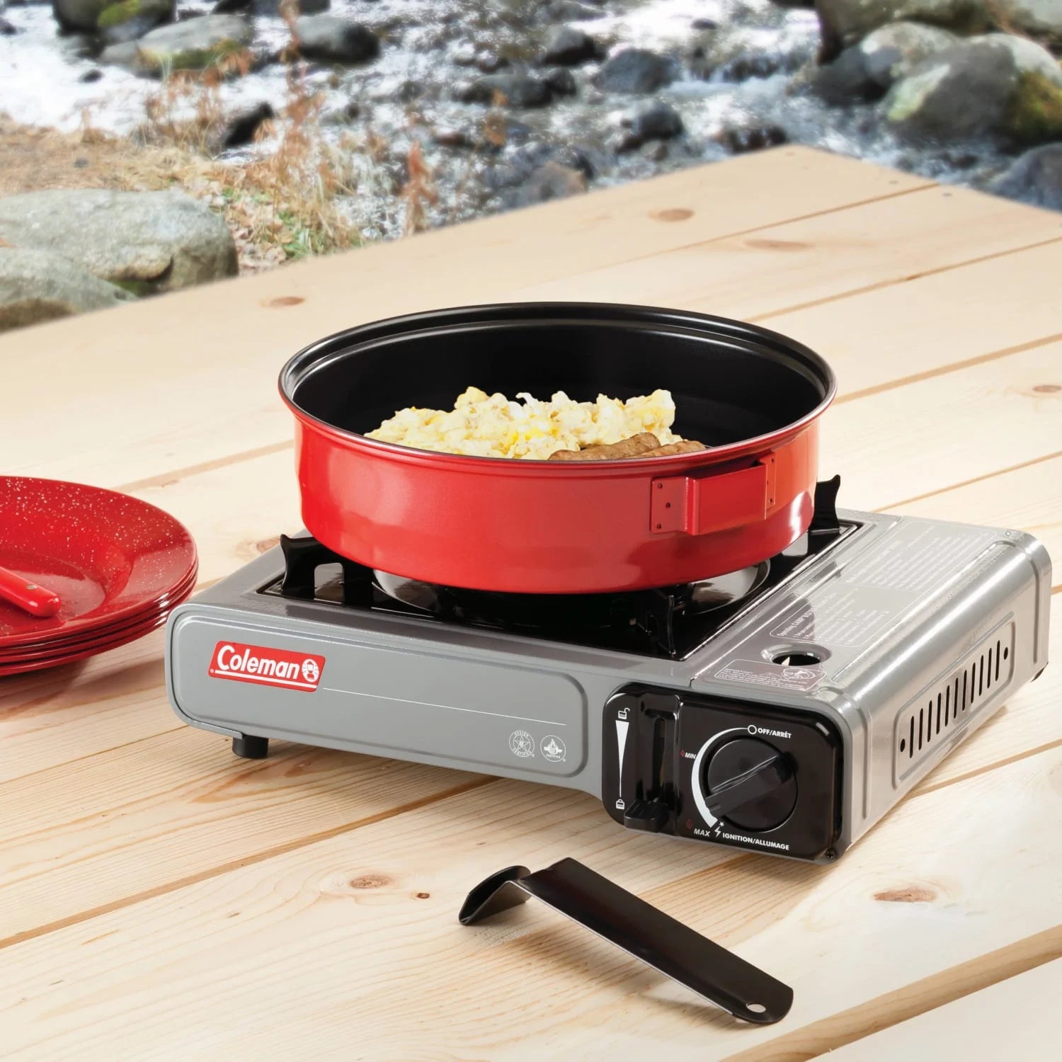 Coleman Tabletop Portable Butane Gas Camping Stove, 1 Burner, Gray