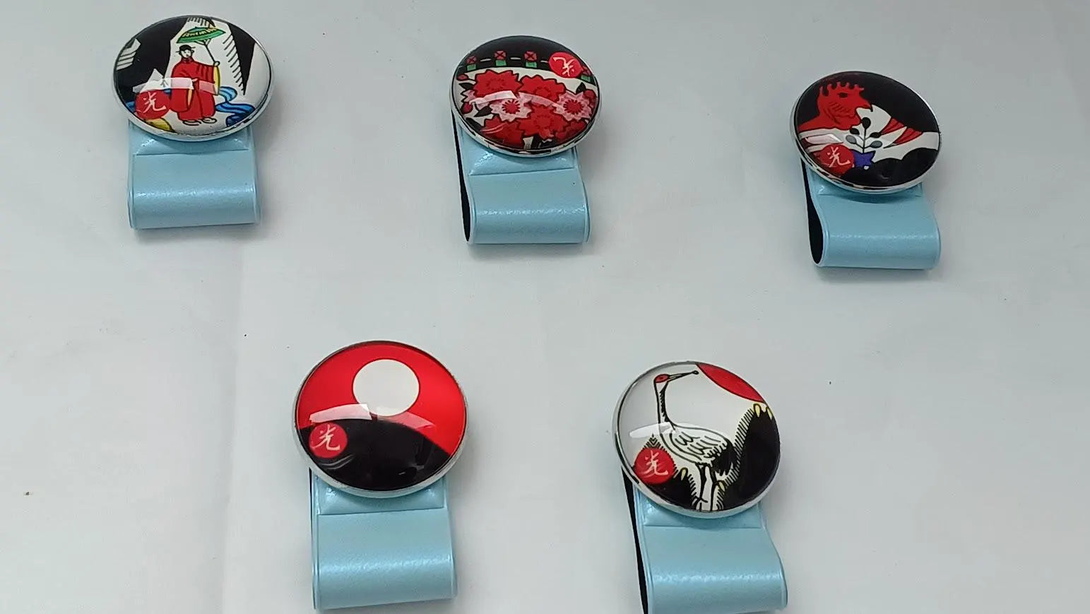 Lucky Oh-Gwang Hwatu Magnetic Golf Ball Markers & Hat Clip Set (5 Pcs)