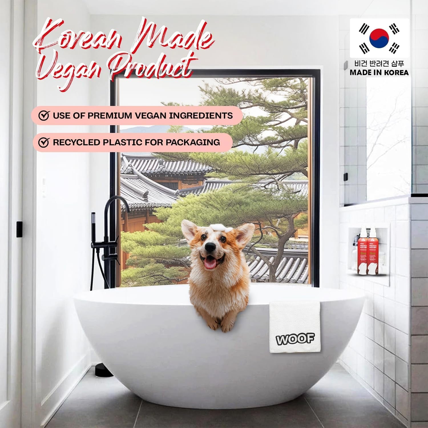 KOREAN Plant Based Dog Mist 120Ml - Double Layer Mist, Cologne Spray - Protects against Air Pollutants Hydrates & Moisturizes - Body Spray Odor Eliminator for Puppy to Adult Dogs - Made in Korea