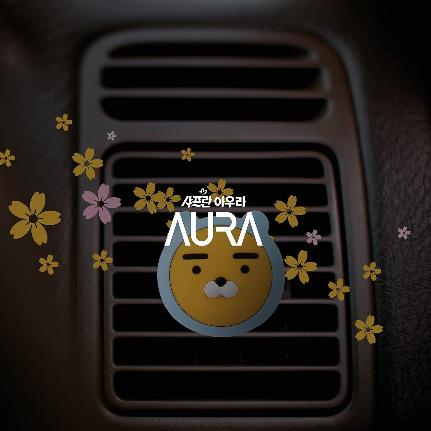 AURA Car Air Freshener Vent Clip, Ryan (Flower by Flora, 0.14Fl Oz*2, Pack of 2) - Long-Lasting Odor-Fighting Scent. Car Decoration Accessories, Diffuser, Absorber.