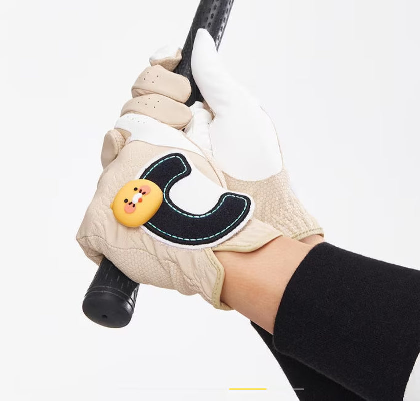 KAKAO FRIENDS GOLF Women'S Two-Handed Synthetic Leather Gloves with Ball Marker - Choonsik