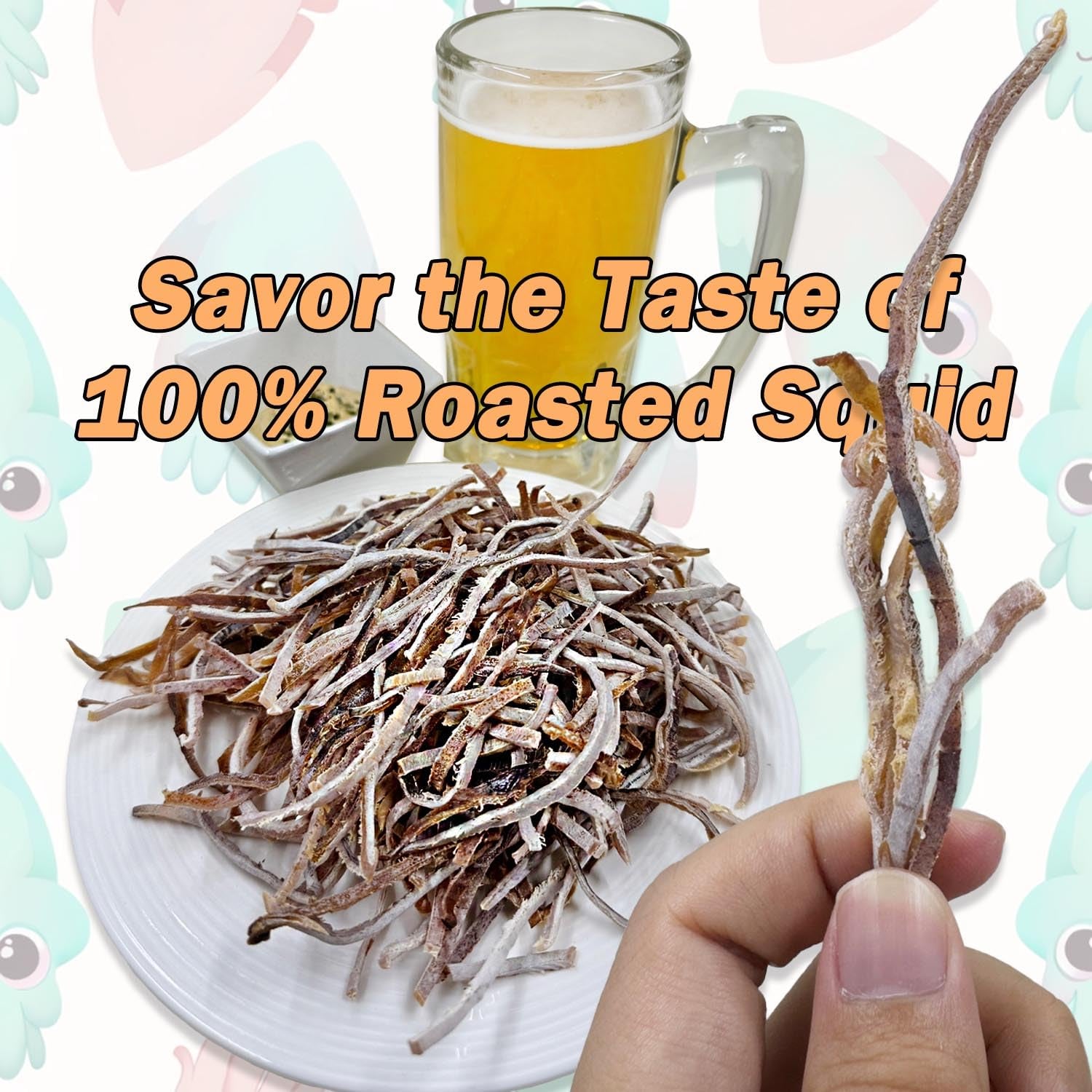 Roasted Dried Squid 100% [5.29 Oz Bag] – Sliced Roasted Squid Jerky for Adults & Kids – 9G Protein per Serving (6 Serving per Container) – Perfect for Snacking – Resealable Bag – Korean Snacks by Gangwon Export