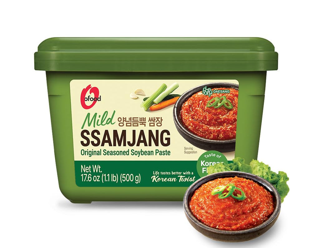 O’Food Ssamjang Korean Soybean Paste Sauce [Mild | 1.0 Lb (500G)] for BBQ, Lettuce Wraps, Rice, Vegetables, and Meat | Authentic Korean Flavor, Bold & Savory