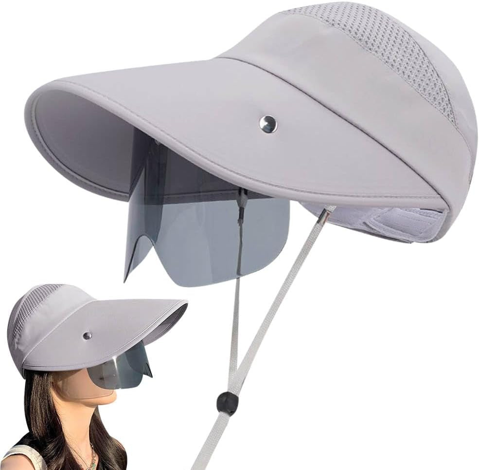 Face_Shield Protector Sun Visor Hat UV Protection Summer Sun Cap Great for Oudtoor Hiking Camping Golf Tennis Cycling