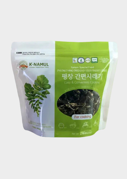 Pyeongchang Dried Easy Cook Radish Leaves 2.82Oz. 간편시래기 Korean Dried Siraegi Namul, Dried Vegetables, Nutritious Korean Food