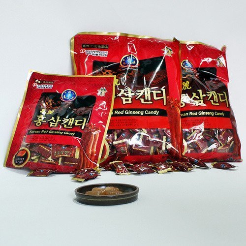 Korean Premium Red Ginseng Candy (200Gx3Packs) 600G - Strong Red Ginseng Taste. Help with Sore Throat, Coughing, Breath Refresher