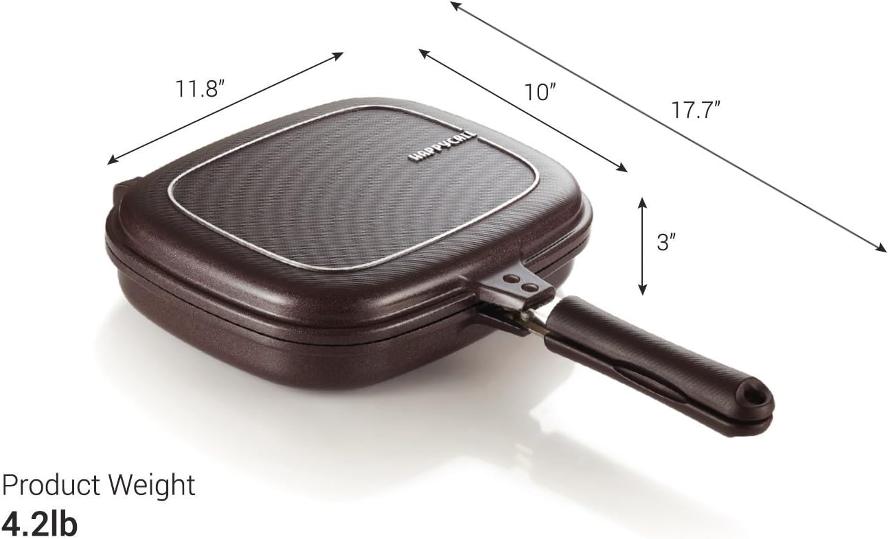 Happycall Titanium Nonstick Double Pan, Less Smell Patented Silicone Seal