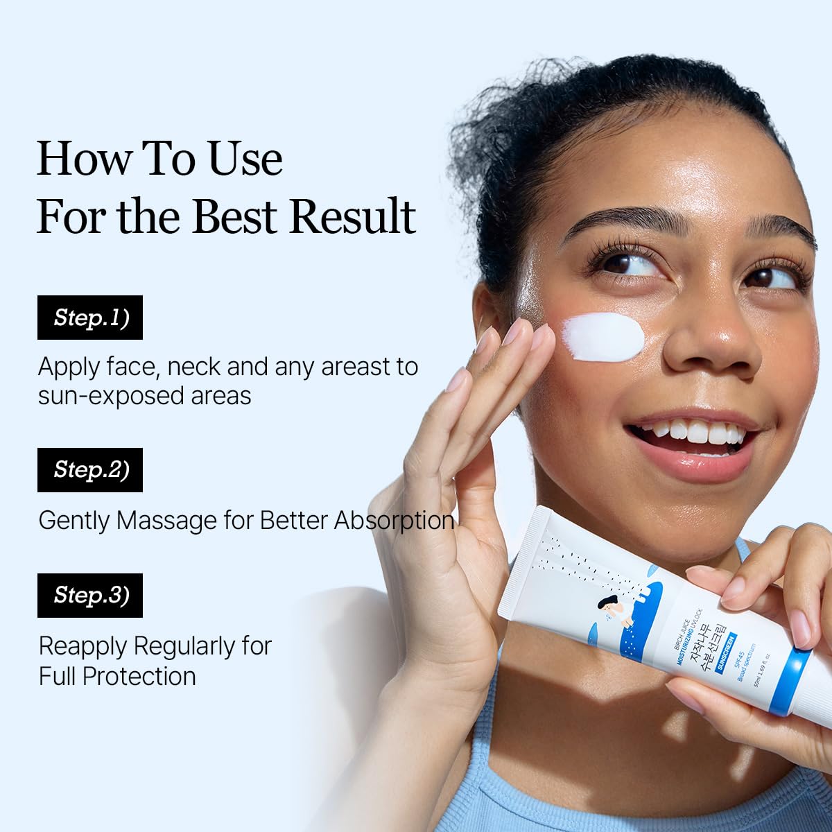 ROUND LAB Birch Juice Moisturizing UV LOCK SPF 45 | NBC No1 SPF, Glow Sunscreen for Daily Skincare, Non-Toxic, UV Protection, Lightweight, Oil-Free, Organic, Korean Sunscreen (1.69 Fl Oz)