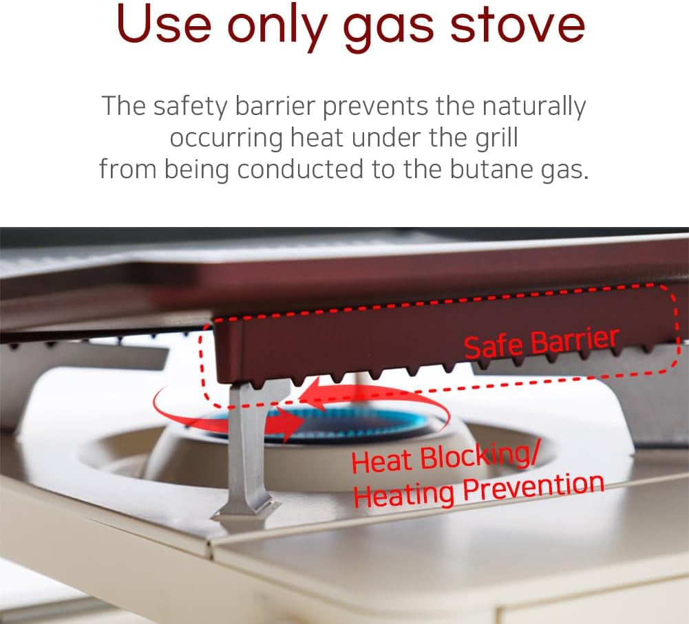 Square BBQ Grill Pan Korean Style, 5 Layer Titanium Nonstick Coating, Smokeless, Cast Aluminum, Only for Gas Stove