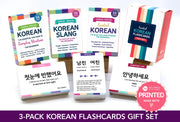 Korean Conversation Flashcards Gift Set: Essential Phrases + Slang--Printed