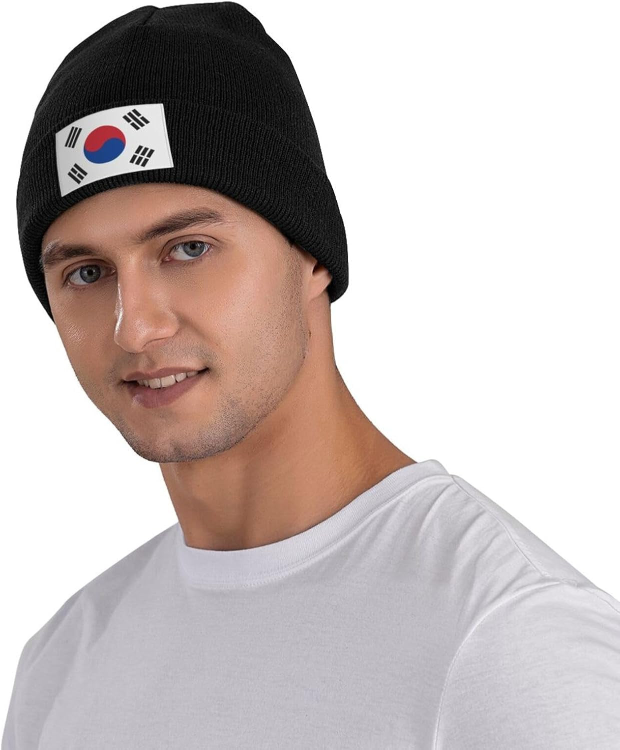Flag Beanie Hat for Women Men Winter Warm Patriotic Knitted Hat Soft Stretchy Ski Beanie Cap Unisex Skull Caps