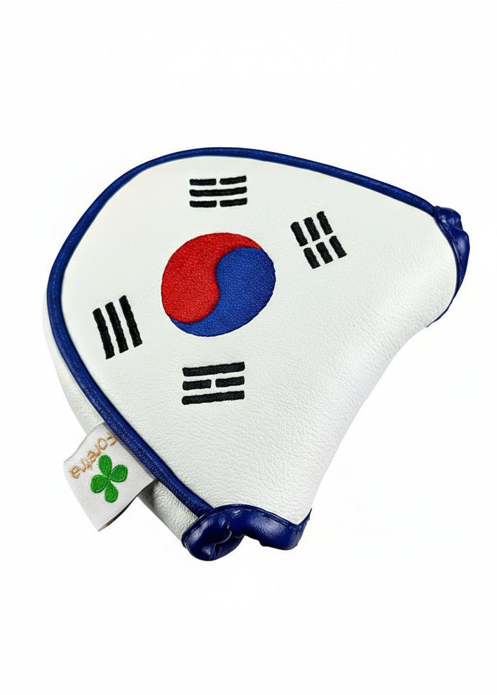 Foretra Driver Headcover Golf Club Covers Blade Mallet Putter Cover Alignment Stick Holder Hybrid Fairway Wood Head Cover Korea Flag Novelty Golf Accessories for Most Brands