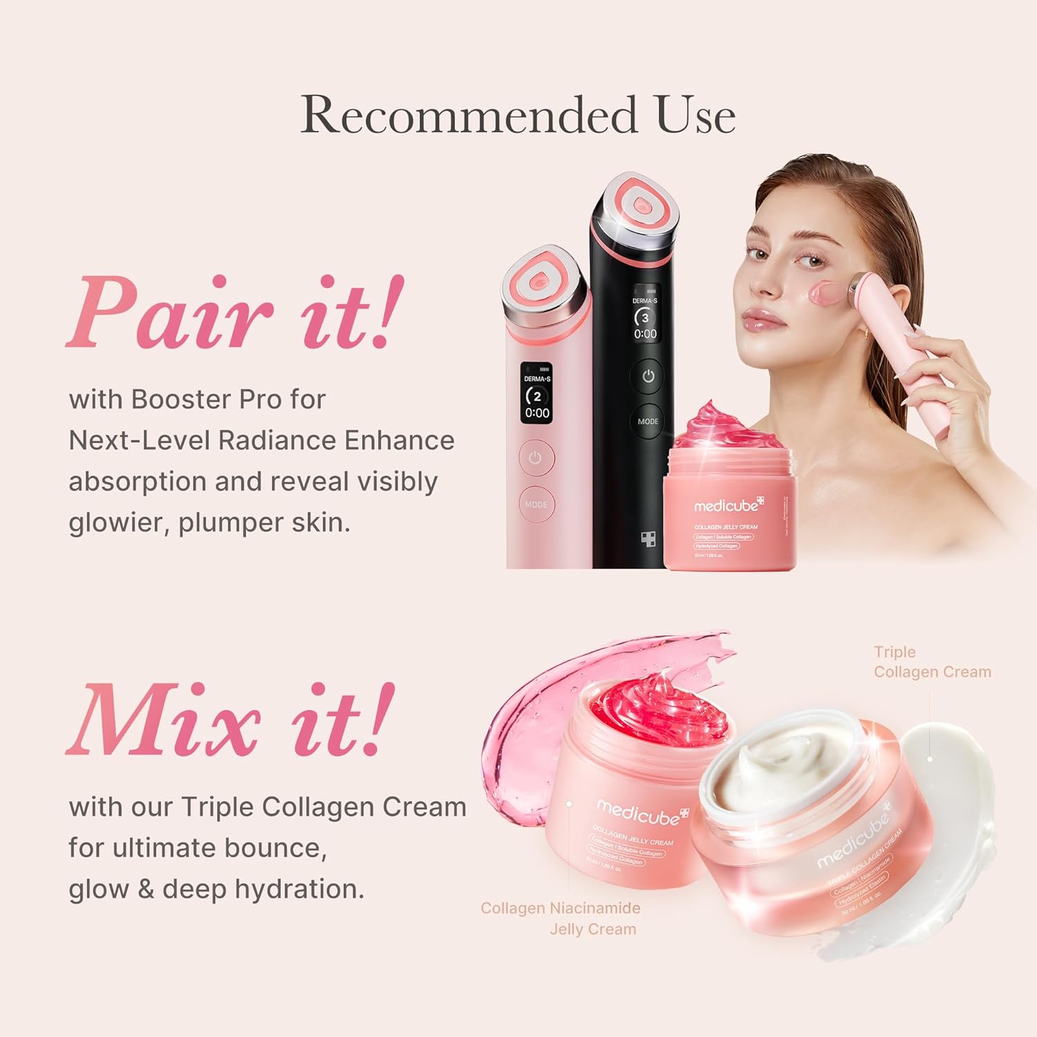 Medicube Collagen Jelly Cream- Niacinamide & Freeze-Dried Hydrolyzed Collagen-Boosts Skin Barrier Hydration & Gives 24H Glow & Firmer Looking Skin | No Artificial Color, Korean Skincare (3.71 Fl.Oz.)