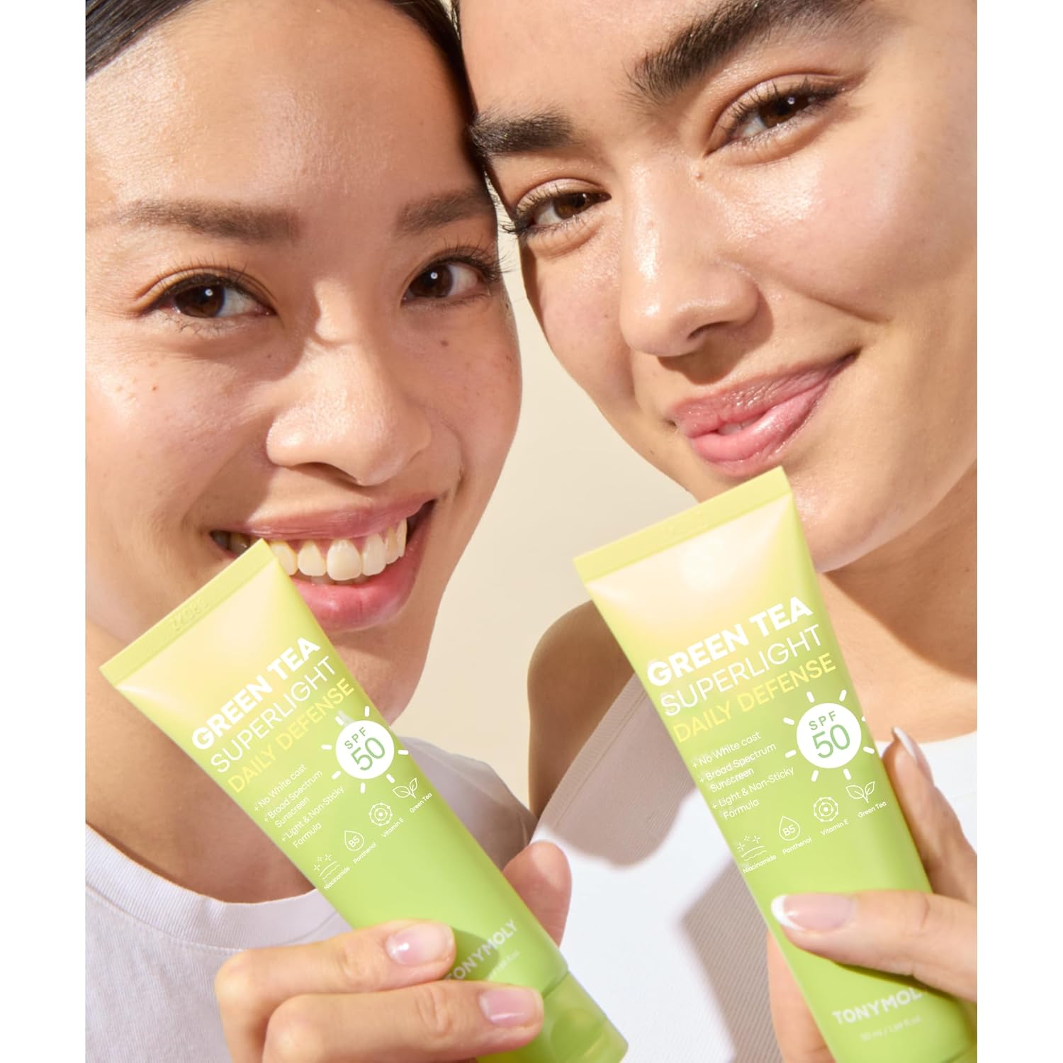 TONYMOLY Green Tea Korean Sunscreen SPF 50 – Non-Greasy Broad Spectrum Face Sunscreen with Niacinamide, Panthenol & Hyaluronic Acid, Travel Size 50Ml